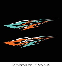 car body template sticker vector design. modified car sticker. racing sticker
