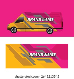 car body wrap decal design vector. simple and modern car decal
