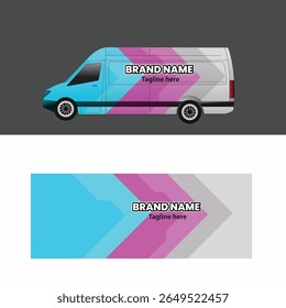 car body wrap decal design vector. simple and modern car decal
