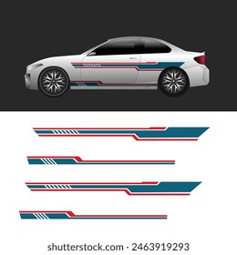 car body wrap line strip decal design vector