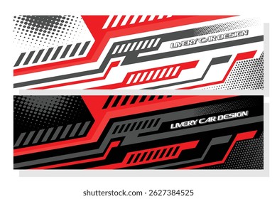 car body wrap livery decal sticker in color combinations design vector EPS 10