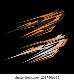 car body wrap sticker design vector. racing car stickers