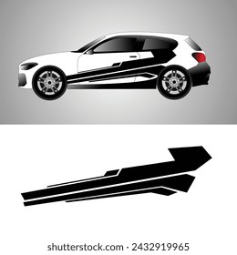 car body wrap sticker design vector. modern car body stickers