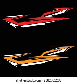 car body wrapping decal vector. car modification decal