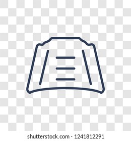 car bonnet icon. Trendy linear car bonnet logo concept on transparent background from car parts collection