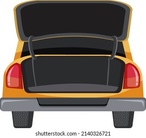 A car boot on white background illustration