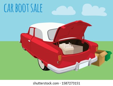 Car Boot Sale in illustration graphic vector