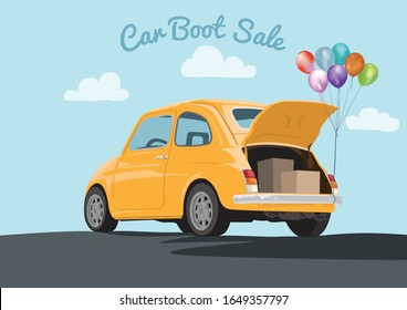 Car Boot Sale On Illustration Graphic Vector