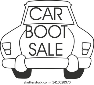 Car Boot Sale  Vector Illustration