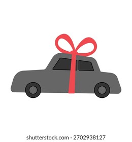 Auto mit Schleife. Geschenkbox-Symbol