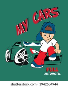 car boy vector design graphic