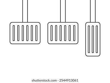 Car Brake and Accelerator and Clutch Pedal Sign Symbol. Car Pedals. Vector Illustration. 