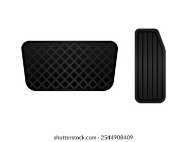 Travão de carro e acelerador de pedal. Ilustração de vetor. 