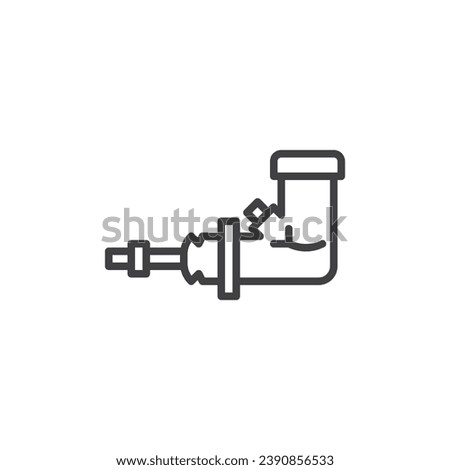 Car brake booster line icon. linear style sign for mobile concept and web design. Master Cylinder outline vector icon. Symbol, logo illustration. Vector graphics