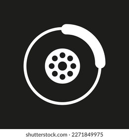 Car brake disc. black wheel brake disc icon. Vector illustration.