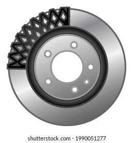 Car brake disc component icon. Cartoon of Car brake disc component vector icon for web design isolated on white background