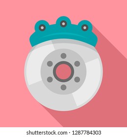 Car brake disc icon. Flat illustration of car brake disc vector icon for web design
