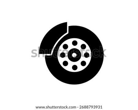 Car brake disc icon isolated on white background.