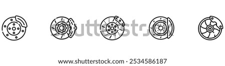 Car brake disc icon. Brake pad icon. Car service. Vector Illustration. EPS 10