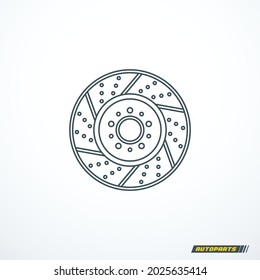 Car brake disc rotor icon. Vector illustration