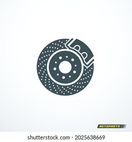 Car Brake Disc Rotor Icon. Vector Illustration