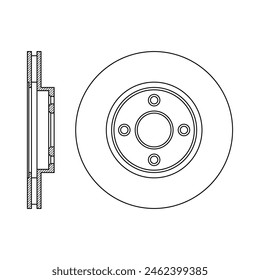 Car brake disc rotor icon. Vector illustration