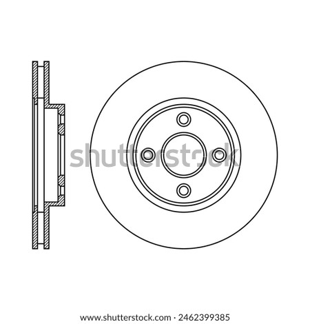 Car brake disc rotor icon. Vector illustration
