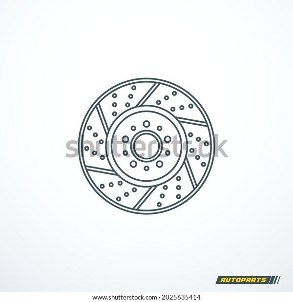 Car brake disc\
rotor icon. Vector\
illustration