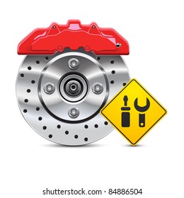 car brake disc service icon