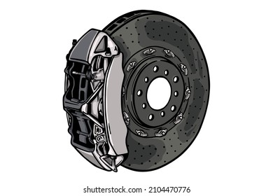 Car brake disc - vector illustration