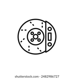 Car brake disk with caliper icon logo sign vector outline