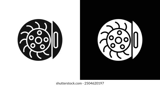 Car brake disk with caliper icon Symbol mark in filled style