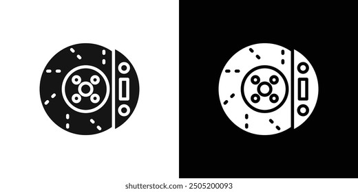 Autobremsscheibe mit Bremssattel Symbol Logo Set Vektor