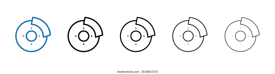 Car brake disk with caliper icon Outline vector logo for web ui