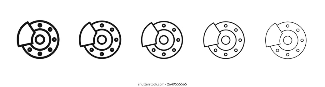Car brake disk with caliper icon black and white vector sign
