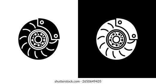 Disco de freno de coche con icono de pinza Vector plano aislado en el contorno