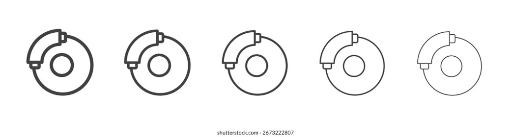 Bremsscheibe für Kraftfahrzeuge mit Bremssattel Symbol für Linie