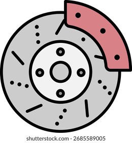 Autobremsscheibe mit Sattelsymbol