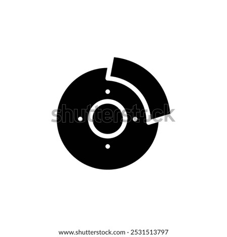 Car brake disk with caliper icon web design in vector