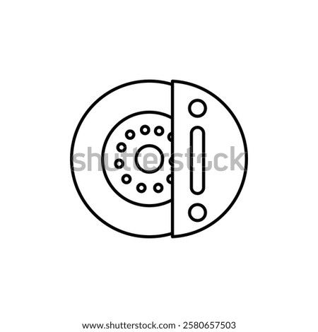 Car brake disk with caliper icon Vector logo set flat