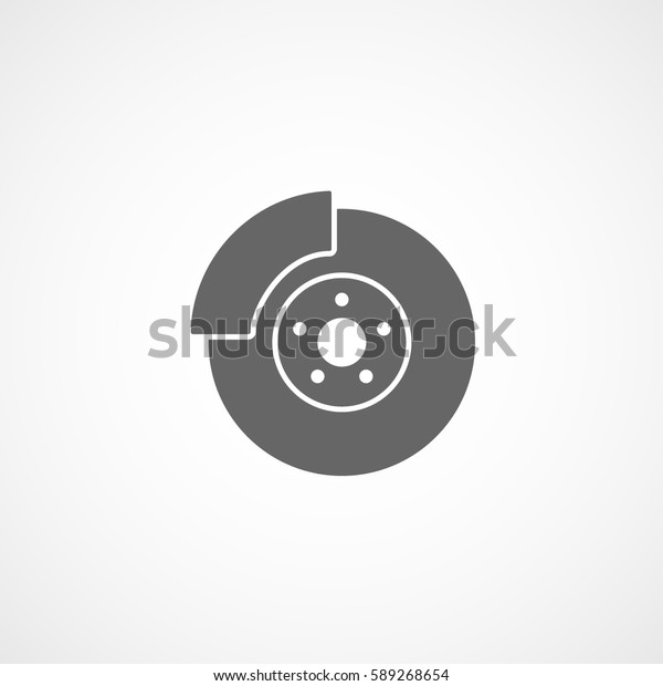 Car Brake Disk\
Flat Icon On White\
Background