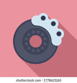 Car brake disk icon. Flat illustration of car brake disk vector icon for web design
