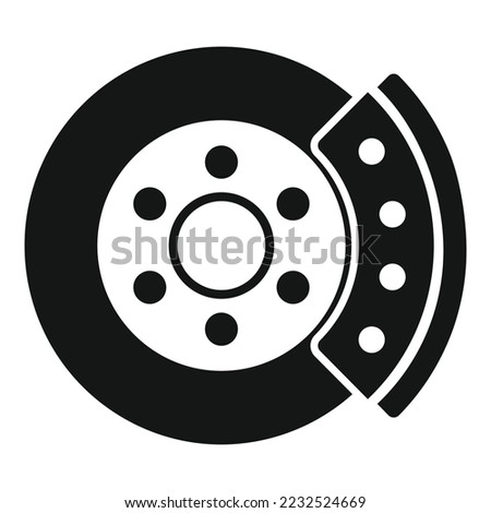 Car brake disk icon simple vector. Disc pad. Break auto
