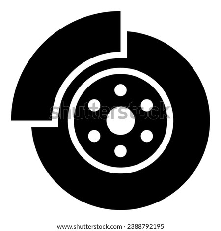 Car brake disk part gear system icon black color vector illustration image flat style simple