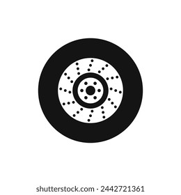 Car brake disk vector icon