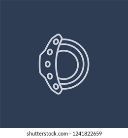 car brake icon. car brake linear design concept from Car parts collection. Simple element vector illustration on dark blue background.