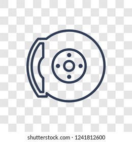 car brake icon. Trendy linear car brake logo concept on transparent background from car parts collection