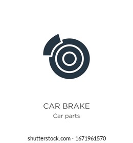 Car brake icon vector. Trendy flat car brake icon from car parts collection isolated on white background. Vector illustration can be used for web and mobile graphic design, logo, eps10