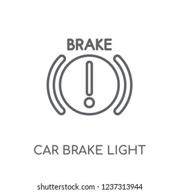car brake light linear icon. Modern outline car brake light logo concept on white background from car parts collection. Suitable for use on web apps, mobile apps and print media.