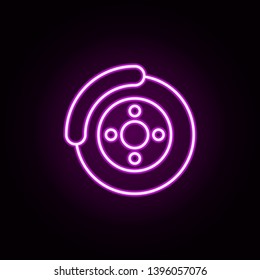 car brake neon icon. Elements of auto workshop set. Simple icon for websites, web design, mobile app, info graphics